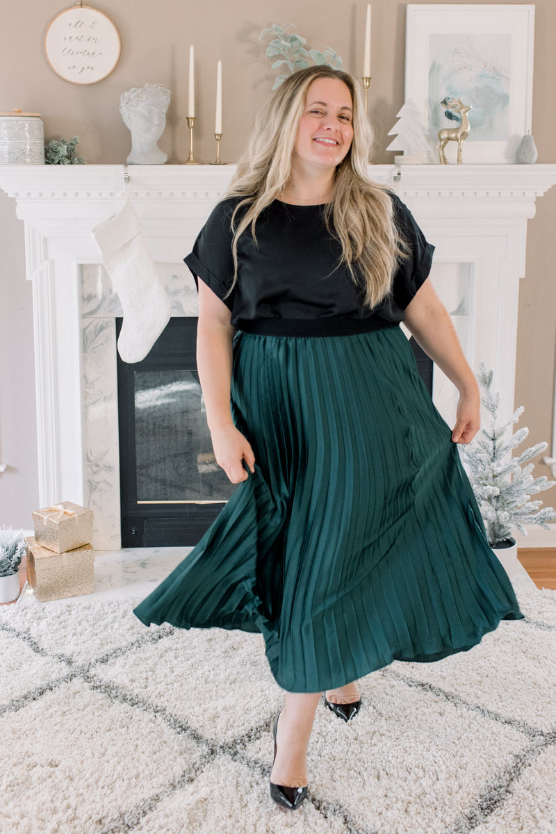 Ivy Pleated Satin Skirt – Love, Odette