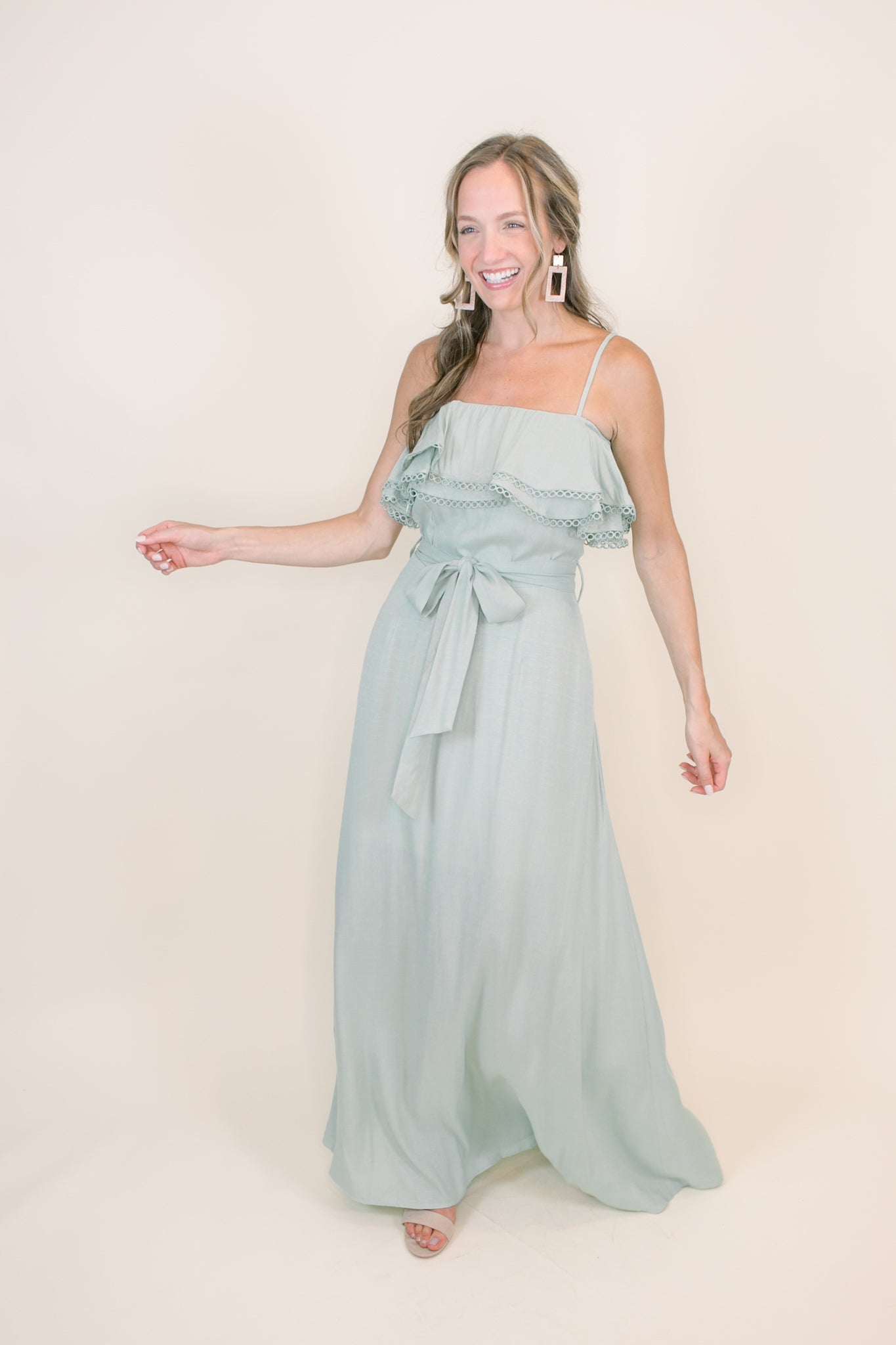 mist bridesmaid dress